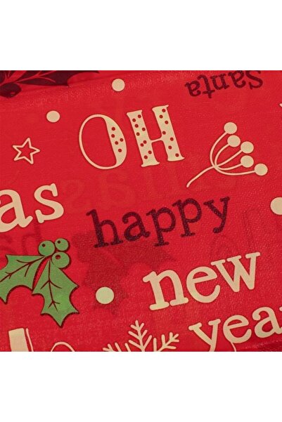 OEM Red Christmas Tablecloth with Messages 180x140 cm