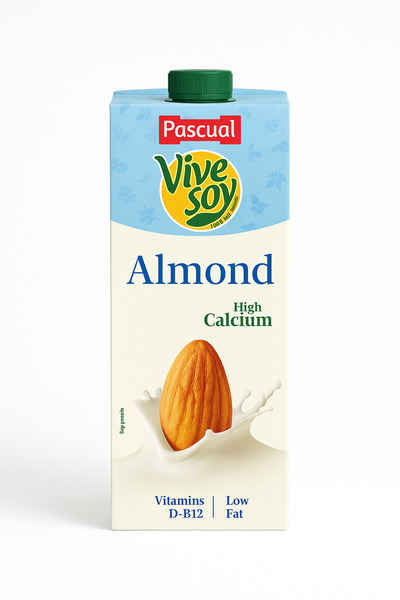 PASCUAL ViveSoy Badem İçeceği 1L - Yüksek Kalsiyumlu, Bitkisel Süt, Düşük Yağ...