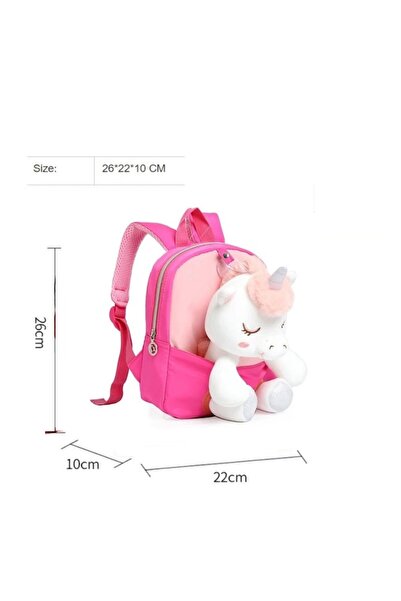 MOOD ( BE AUTHENTIC ) MOOD (BE AUTHENTIC) Mini Plush Unicorn Backpack, 3D Design, for Young Children (PINK SMILE)