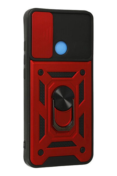 NewFace Lvsqvr Xiaomi Redmi 9C Case Pars Silicone with Lens Ring (221510) - Red