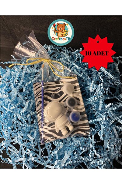 CRAFTBOXTR Hediyelik Astronot Taş Boyama Seti (10 Adet)/Kendin Yap, Doğum Gün...