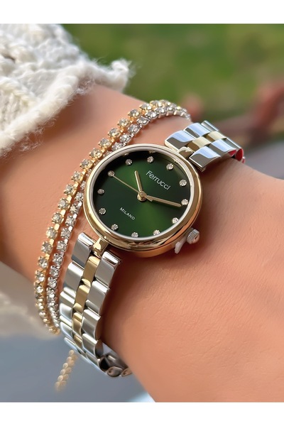 Ferrucci ÇELİK KORDON MİNİMAL KASA KADIN KOL SAATİ 3 ATM SU GEÇİRMEZ 2 YIL GARANTİLİ+BİLEKLİK HEDİYELİ