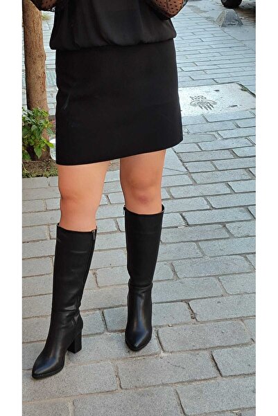 Butik Buttoned Portoriko Fabric Mini Skirt with Zipper Without Aater