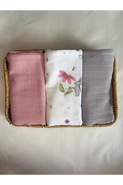 azizden 100% Organic Cotton Muslin Cover & Blanket 3-Piece Oeko-Teks Certified 80X80Cm