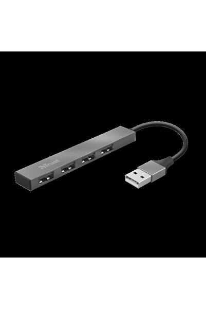 Trust Halyx Hub USB 2.0 Mini din Aluminiu cu 4 Porturi și Cablu de 10 cm