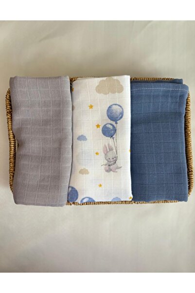 azizden 100% Organic Cotton Muslin Cover & Blanket 3-Piece Oeko-Teks Certified 80X80Cm