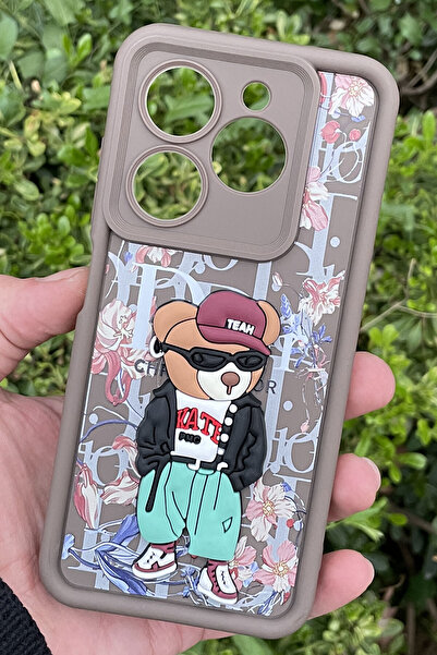 CEPSTOK Infinix Hot 40I Case Anti-Shock Silicone Cover with Teddy Bear