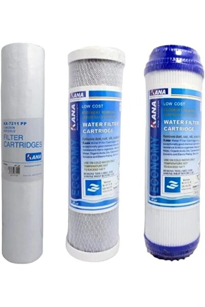 KANA مجموعة استبدال فلتر مياه منزلي كامل ثلاثي المراحل لنظام التناضح العكسي، ...