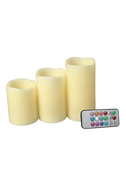 The comprehensive house مجموعة من 3 شموع LED معطرة بدون لهب مع جهاز تحكم عن ب...