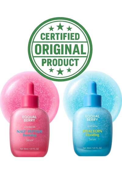 EQQUALBERRY Serum Duo Set 2 x 30ml - NAD+ Peptide & Hyaltoin Flooding Serums
