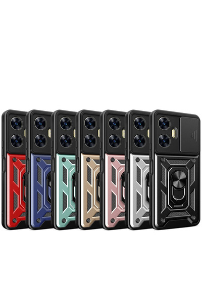 NewFace Lvsqvr Realme C55 Case Pars Silicone with Lens Ring (215917) - Red