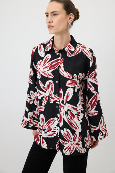 Touché Privé GENİŞ MANŞETLİ DESENLİ GÖMLEK