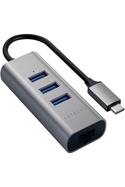 Satechi Hub USB-C 3x USB 3.0, Ethernet, Grilă spațială