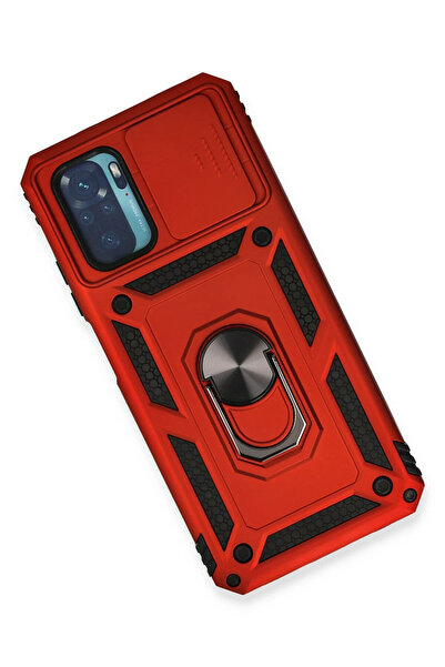 NewFace Lvsqvr Xiaomi Redmi Note 10 Case Pars Silicone with Lens Ring (220547) - Red