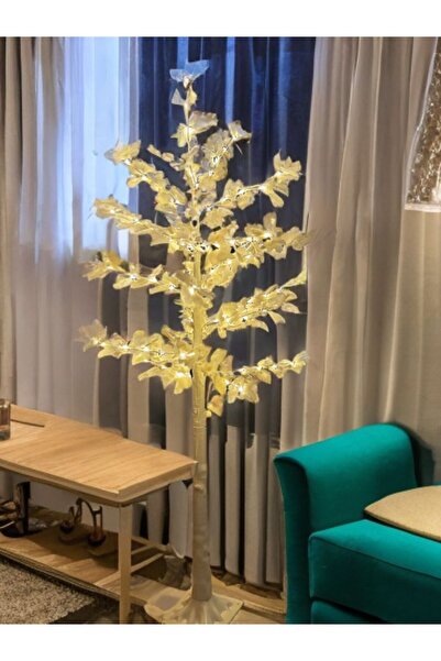 OEM Copac Decorativ Artar Alb, 180 cm, cu LED, Lumina Caldă