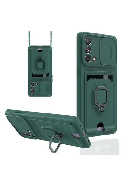 NewFace حافظة LVSQVR A74 4G من السيليكون مع حامل لبطاقة الزوما (222513) - أخضر