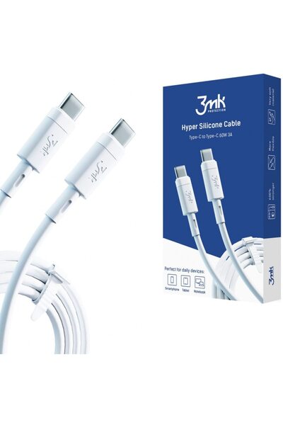 3MK Cablu Date si Incarcare 3MK, Hyper Silicone, USB Type-C la USB Type-C, 1m...