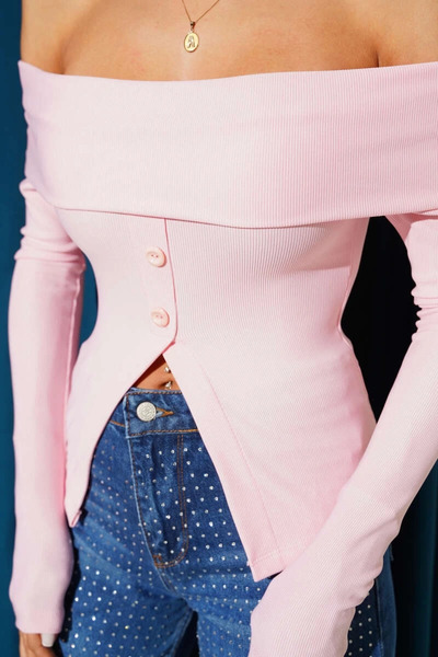 civetta Madonna Collar Button Detail Blouse