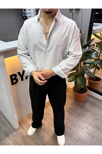 BYATA MENS STYLE Men's Oversize Striped Shirt