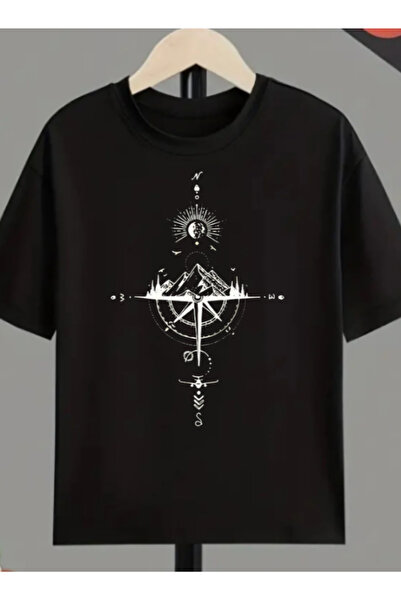 TİMİSİVA Μπλουζάκι Unisex oversized PUSULA2 με τύπωμα Βαμβακερό κοντομάνικο μ...