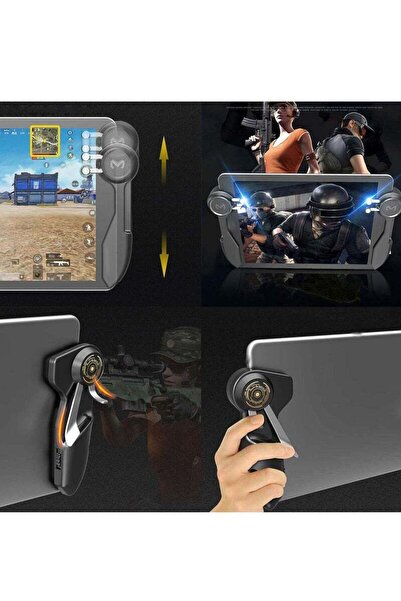 Generic 6-Finger Tablet Game Joystick Triggers, L1R1 Shooter Fire Aim Buttons, Ergonomic Controller for iPad