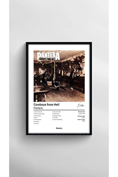 Thetic Pantera - Cowboys from Hell Albüm Koleksiyonu PREMIUM Spotify Poster!
