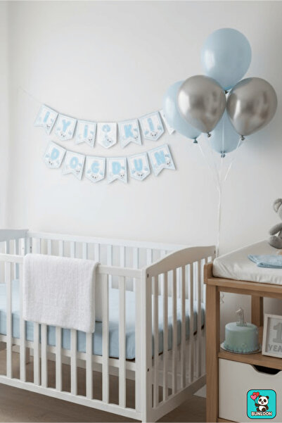 Bunloon Zigzag Banner Blue Elephant Happy Birthday Lettering – Birthday Party Decoration