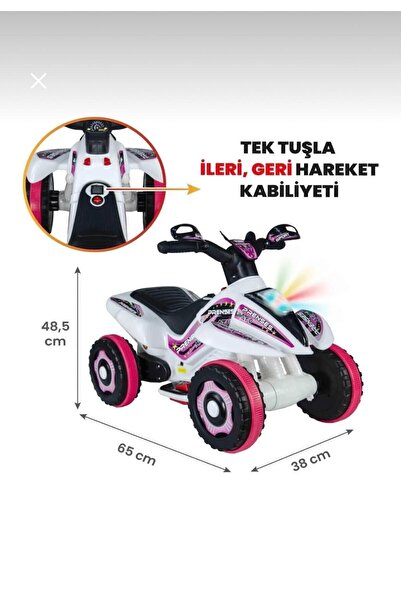 ATLT ATLANTİS RENKLİ LED IŞIKLI MÜZİKLİ AKÜLÜ ATV ÇOCUK MOTORU