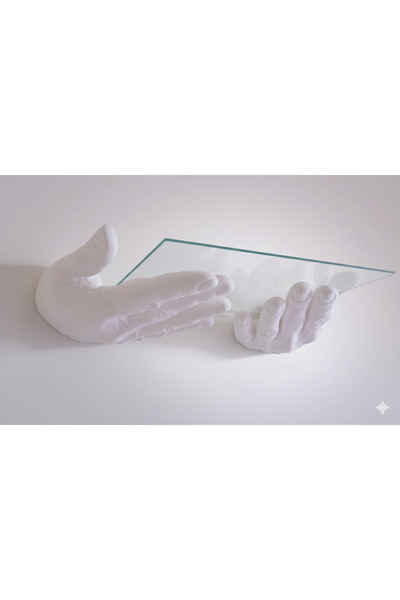 hivhestın 3D Baskı Dekoratif El Şeklinde Raf Ayağı (2 Adet) - Modern Duvar Ra...