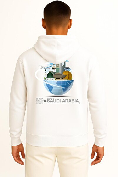 Bahriyeli Collection Hooded Saudi Arabia Travel Unisex Sweatshirt with Pocket and Backpack Design