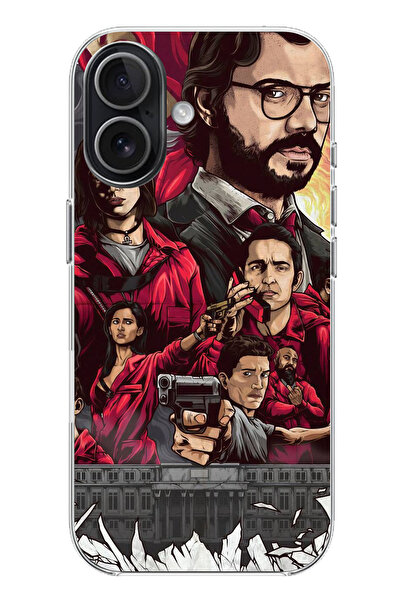 TechTree حافظة سيليكون متوافقة مع هاتف iPhone 17 بتصميم La casa de papel port...