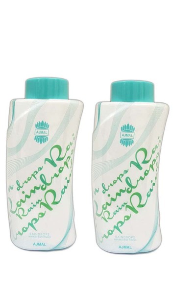 Ajmal Perfumes Raindrops Body Powder Softness Refreshing Scent Freshness Energizing Two Pieces Save More