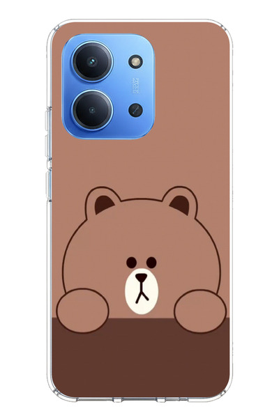 TechTree حافظة سيليكون مطبوع متوافقة مع تصميم الدب البني من Redmi 15C