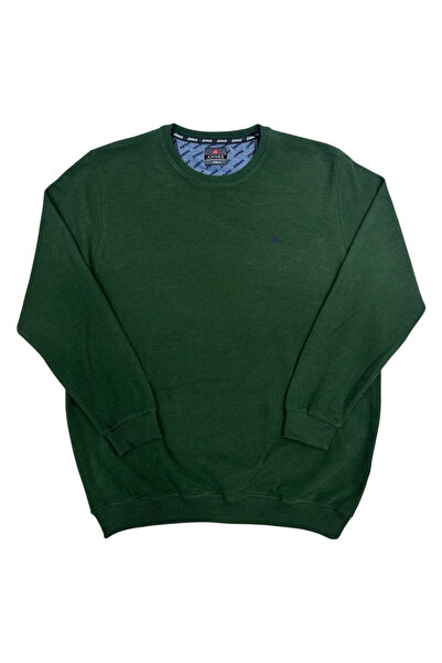 ANNEX Plus Size Solid Color Crew Neck Cotton Men's Sweat Pullover
