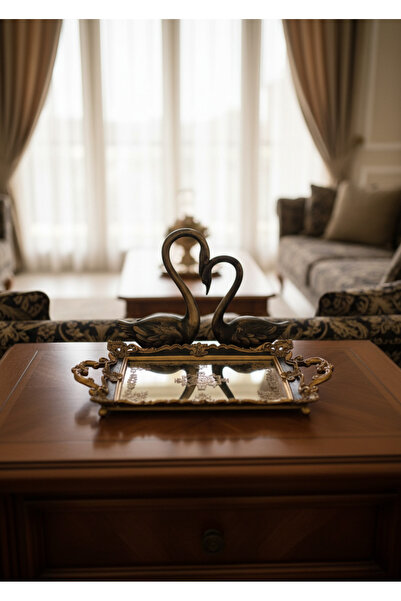 Hanlar Home Stylish Classic Carved Mirrored Gift Engagement Presentation Tray