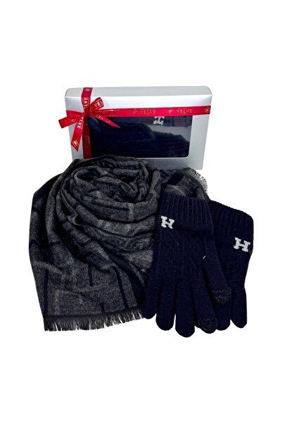 velve Pachet Winter pentru barbati, cu fular si manusi touchscreen, in cutie ...