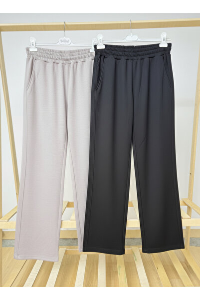 Ceylen Παντελόνι Premium 2 τεμαχίων από ύφασμα Modal με ελαστική μέση, ίσιο π...