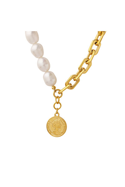 MIIRO Colier Pearl Destiny Gold