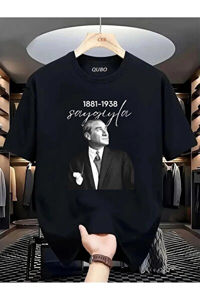 qubo sportswear & company qubo Unisex ATATÜRK ON KASIM Oversize Baskılı Pamuk...