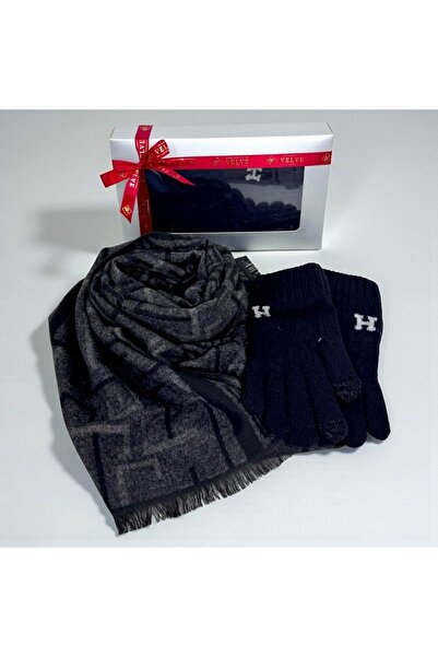 velve Χειμερινό πακέτο για άνδρες, με κασκόλ και γάντια αφής, σε κουτί παραθύ...