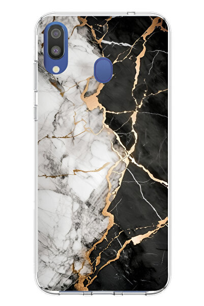 TechTree حافظة سيليكون متوافقة مع هاتف سامسونج جالاكسي M20 باللون الأسود والأ...