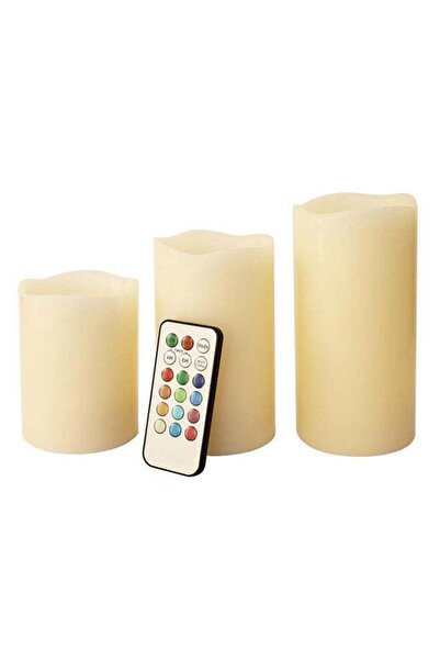 The comprehensive house مجموعة شموع بدون لهب متعددة الألوان مع جهاز تحكم عن ب...