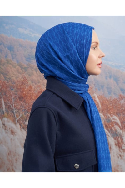 ARMANDA A desenli Cotton Monogram Şal - Saks