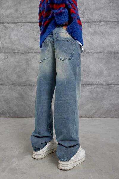 NOMARC Лациверт GST BAGGY KALIP TAŞLAMALI JEAN