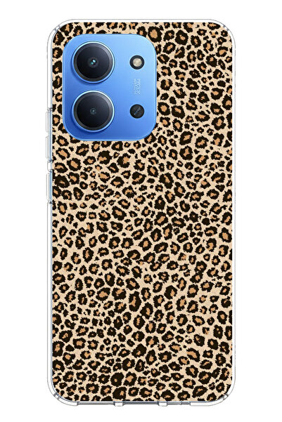 TechTree حافظة سيليكون متوافقة مع تصميم ليوبارد مطبوع لهاتف Redmi 15C