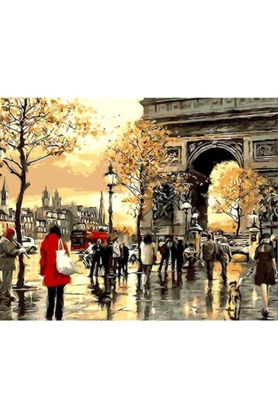 Painting by numbers Set pictură după numere, Arcul de Triumf, pânză pe ramă d...