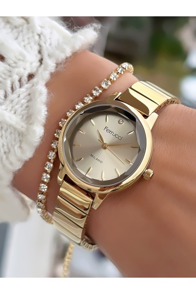 Ferrucci ساعة يد نسائية بسوار فولاذي مقاومة للماء حتى 3 وحدات ضغط جوي مع ضمان...