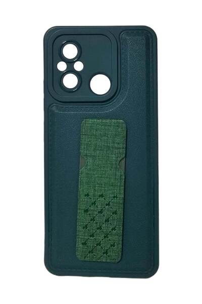 Generic Leather Back Cover With Holder For Xiaomi Redmi 12C - Green