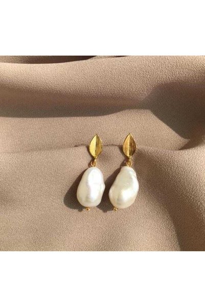 BuinJewellery Doğal Barok İnci Küpe