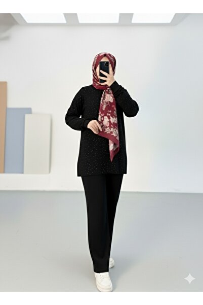 Blue Morpho Modal Fabric Stone Hijab Double Set